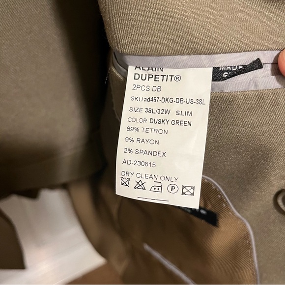 Alain Dupetit Dusky Green Double Breasted Suit - Picture 5 of 8